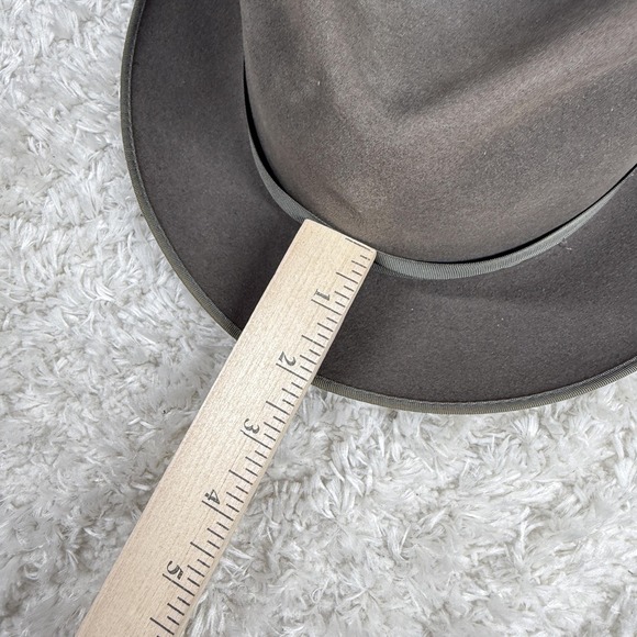 Vintage Champ Hat Fedora Fitted Mens 7 1/4 Gray Featherweight Bound Edge 80s - Picture 7 of 15